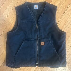 Carhartt Black Sherpa-Lined Duck Vest